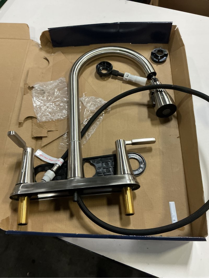 Condition photo showing As Is for Effortless Kitchen Upgrade with 4-Setting Faucet