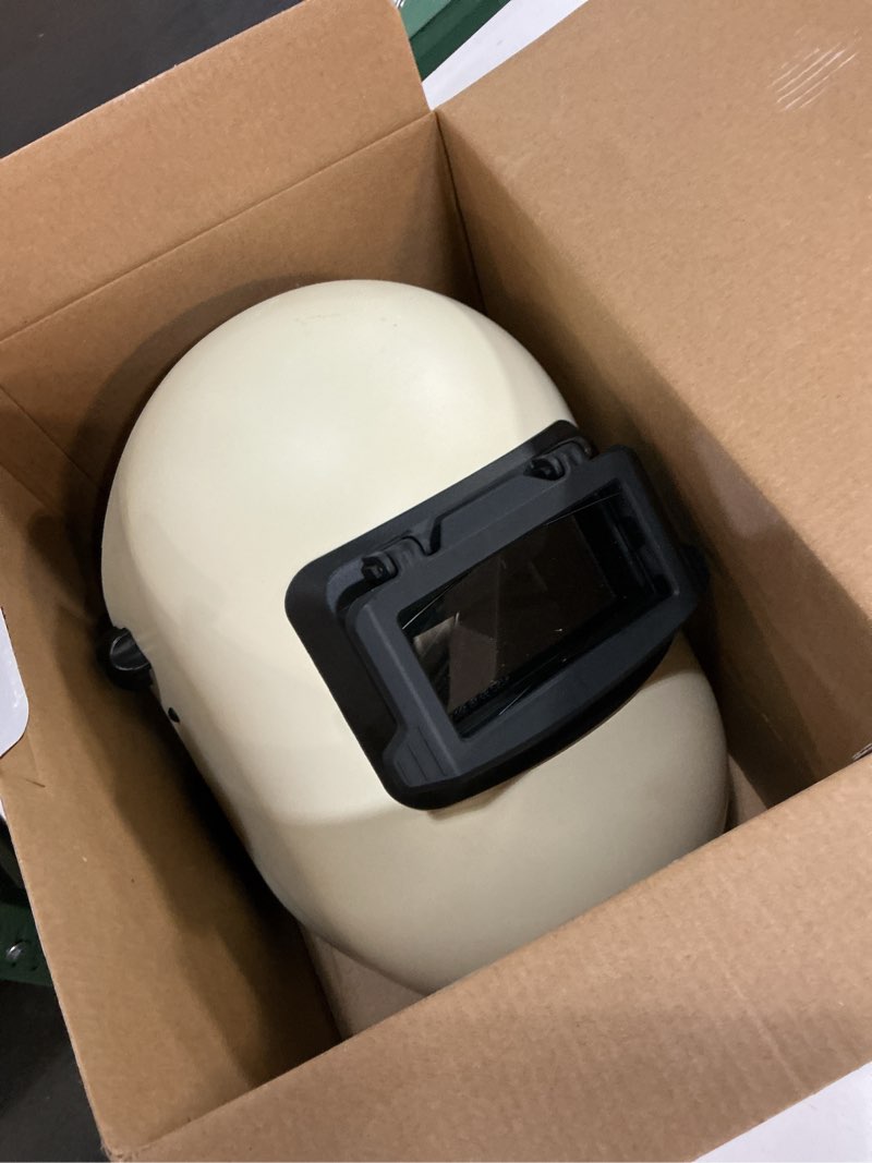 Condition photo showing Good Condition for the throne 1.0 | flip up sugar scoop welding hood | standard 2x4 welding helmet with built in flip up + retainer - never lose parts again | fits hard hats | fits all ridge products welding lenses shade 10 throne 1.0 welding helmet