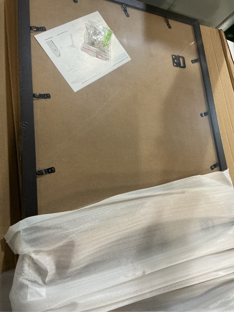 Condition photo showing New/Like New for 16x24 frame set of 3, dark brown wood grain 16x24 poster frame for gallery wall mounting (3 pack,walnut) 16x24 - 3 pack walnut