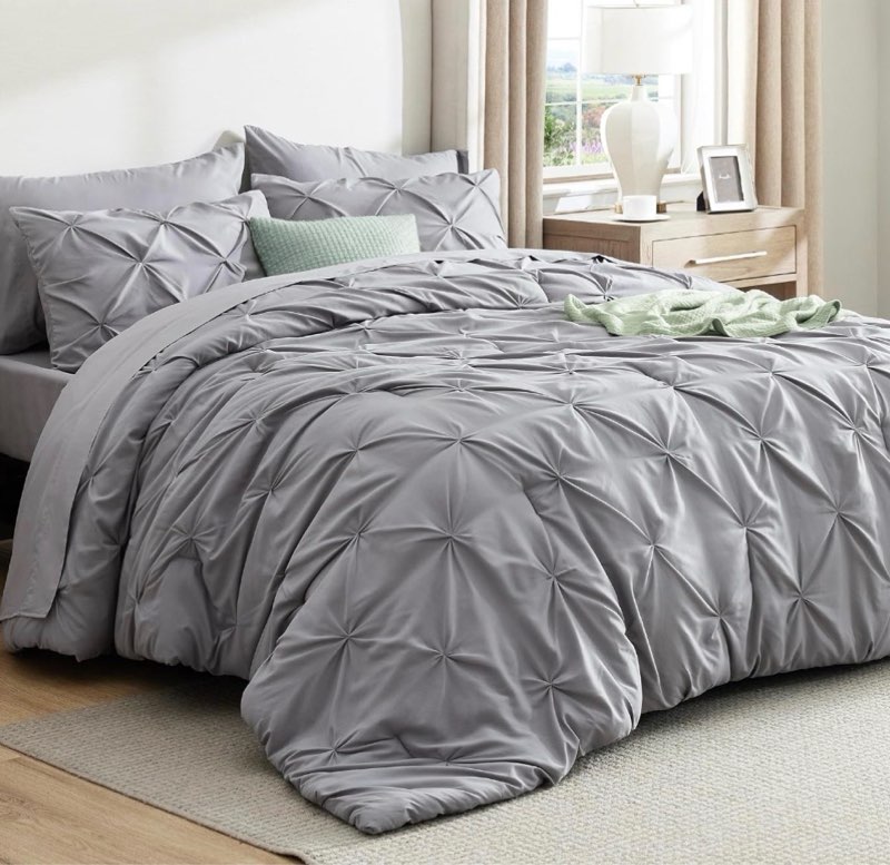 bedsure queen comforter dark grey