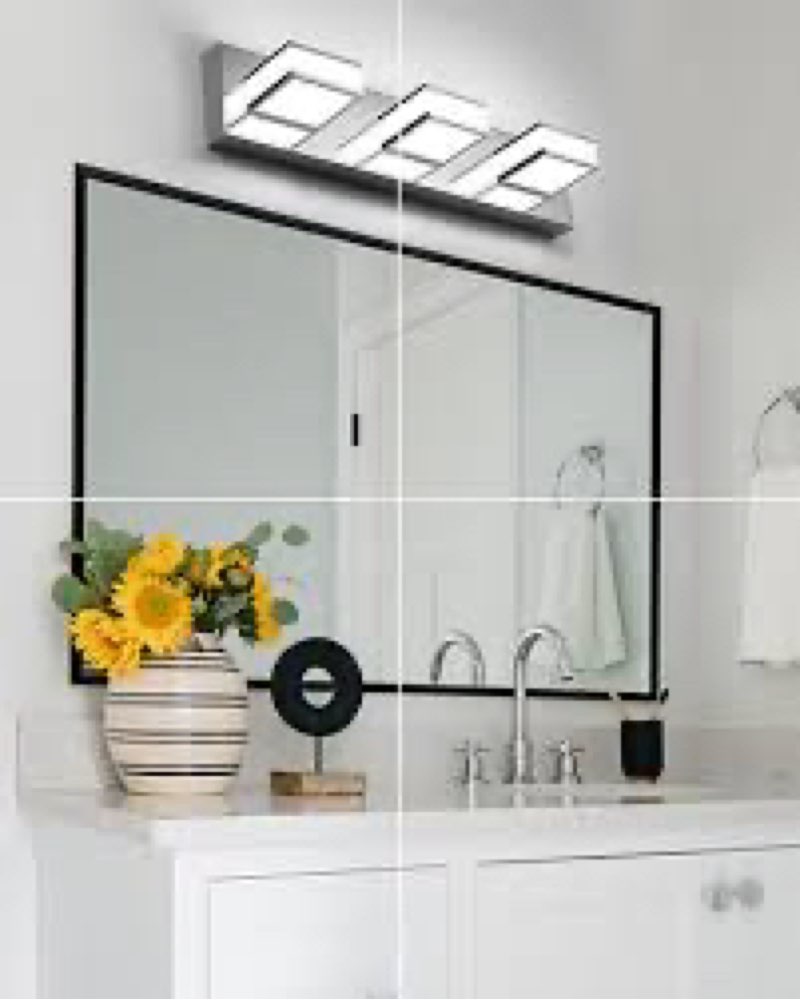 KDG LED Modern Bathroom Vanity Light Fixtures, 3 Lights Stainless Steels Silver 5000K Wall Lighting 