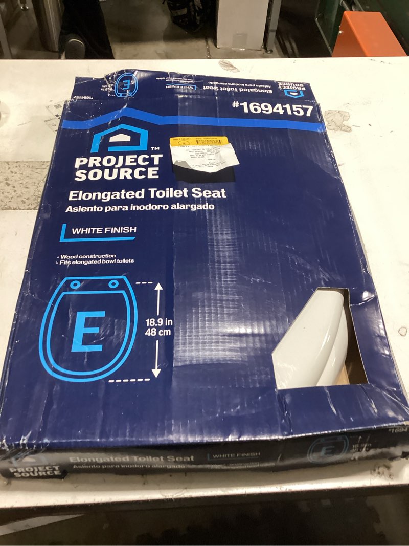Condition photo showing Good Condition for project source wood white elongated toilet seat