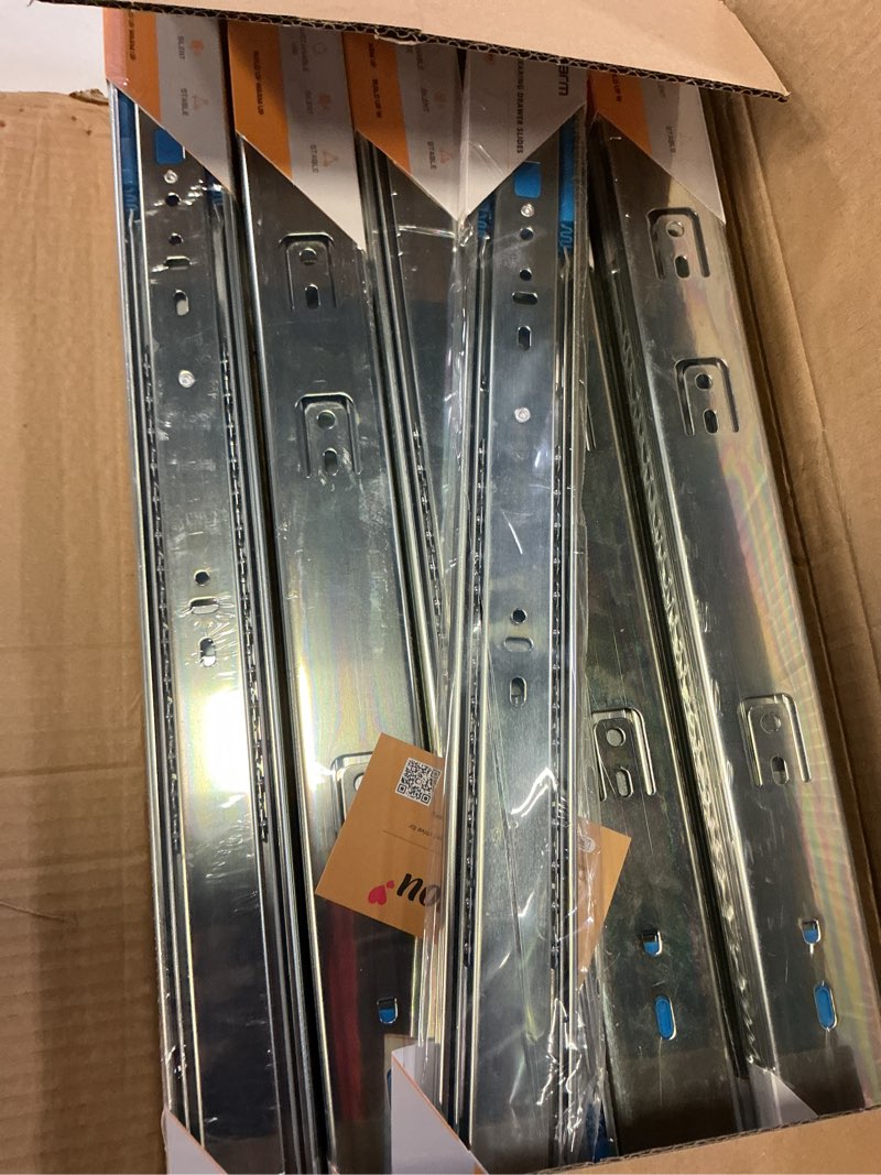 Condition photo showing New/Like New for goldenwarm Soft Close Heavy Duty Drawer Slides 20 Inch, 10 Pairs 100lb Load Capacity Ball Bearing Drawer Glides, 3-Section Full Extension Side Mount Rails 20 Inch 10