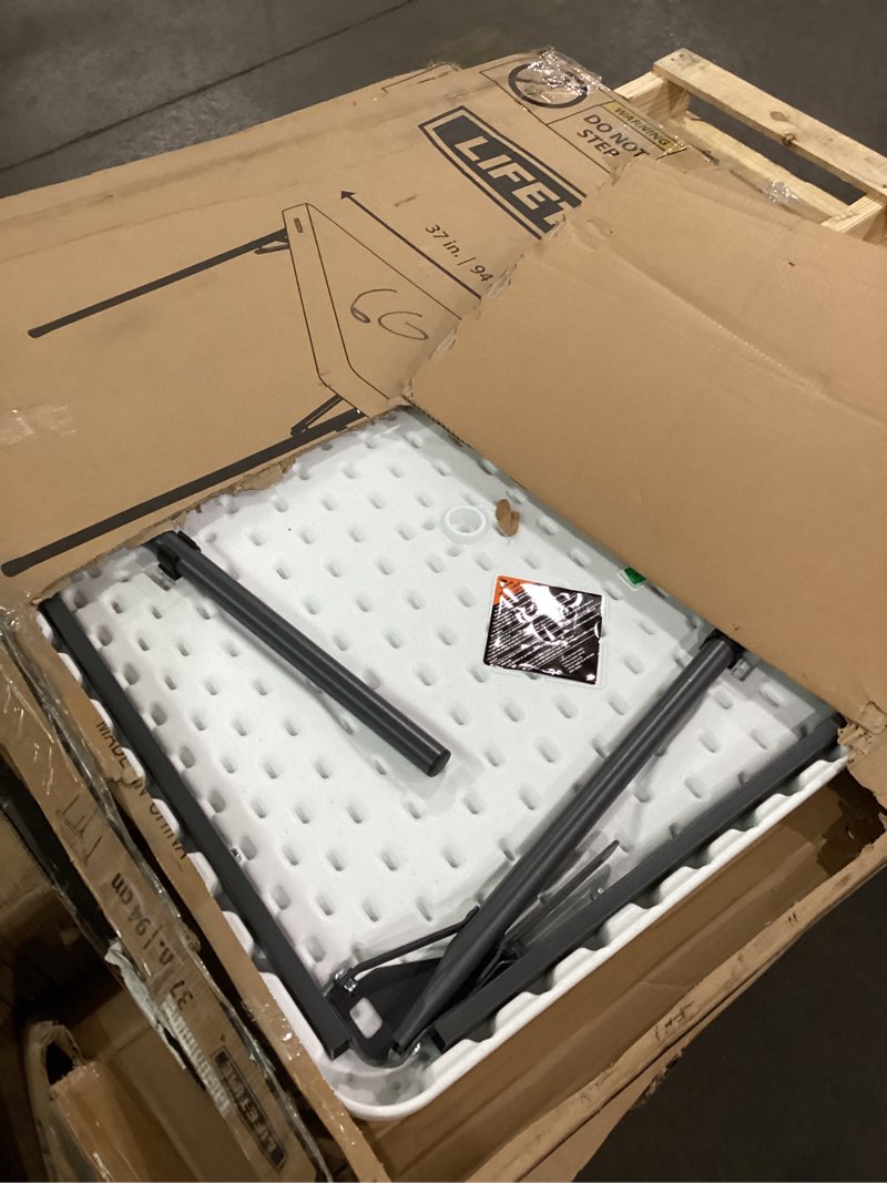 Condition photo showing Good Condition for LIFETIME 80783 37-Inch Commercial Grade Square Folding Card Table, White Granite White Granite Modern