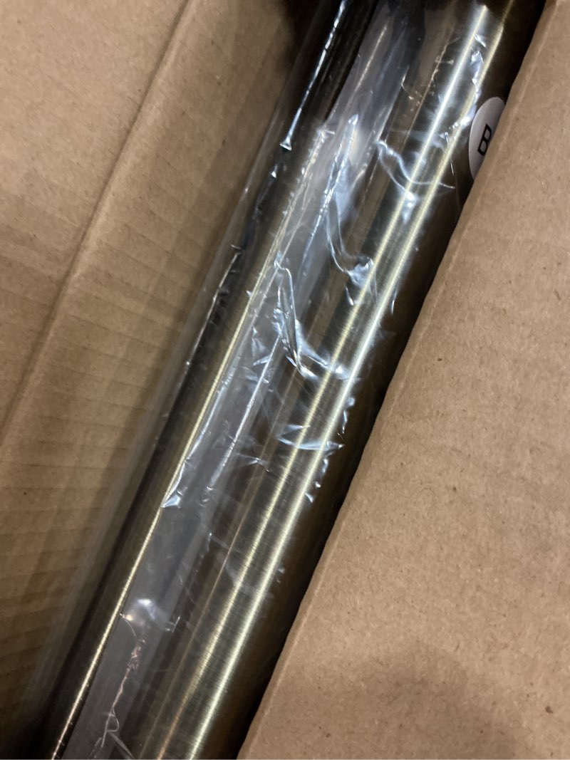 Condition photo showing Good Condition for heavy duty curtain rods, 1 1/8 inch diameter single curtain rod 144-240inch(12-20ft) extendable length for large windows with end caps adjustable modern brackets-antique bronze antique bronze 144-240"