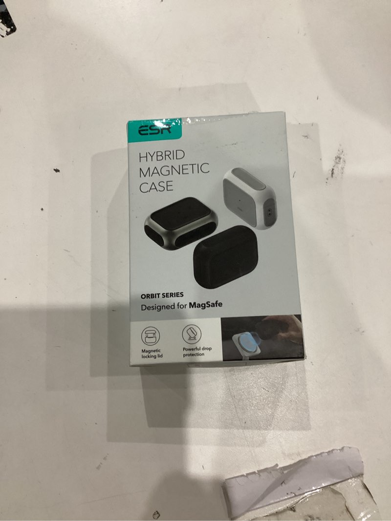 Condition photo showing As Is for esr for airpods pro 3 case, compatible with airpods pro 3rd generation case (2025), compatible with magsafe, full drop protection cover with lanyard, titanium airpods pro 3 case titanium