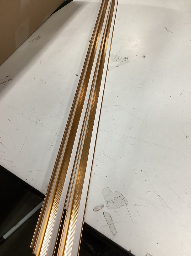 Condition photo showing Good Condition for Aluminum Peel and Stick L Molding Corner Guards with 90° Angle for Wall Door Frame Cabinet Baseboard Protection and Decoration, 35.4in x 0.8in (3Pcs) Matte Gold 35.4in x 0.8in