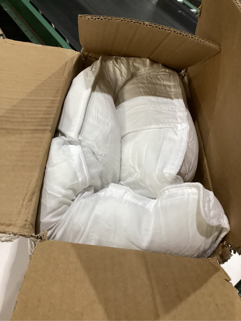 Condition photo showing As Is for Amazon Basics Down-Alternative Pillows for Stomach and Back Sleepers, Soft Density, 20 x 36 inches, 2-Pack, White King (Pack of 2) Soft Pillow