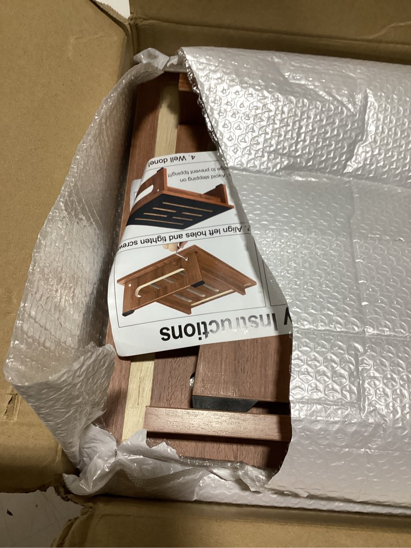 Condition photo showing Good Condition for One Step Stool for Adults Seniors with Non-Slip Rubber Stepping Surface, Heavy Duty Wooden Step Stool with 450 LBS Capacity Bed Steps for High Beds, Bathroom, Bedroom, Kitchen & Kids Bedside Support Brown 5.5 Inch