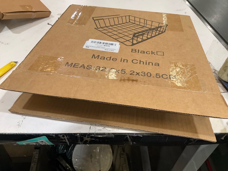 Condition photo showing Good Condition for under shelf basket storage 2pack - 11.8in metal under cabinet shelf, hanging wire basket shelves, undershelf storage basket for kitchen pantry bookshelf black