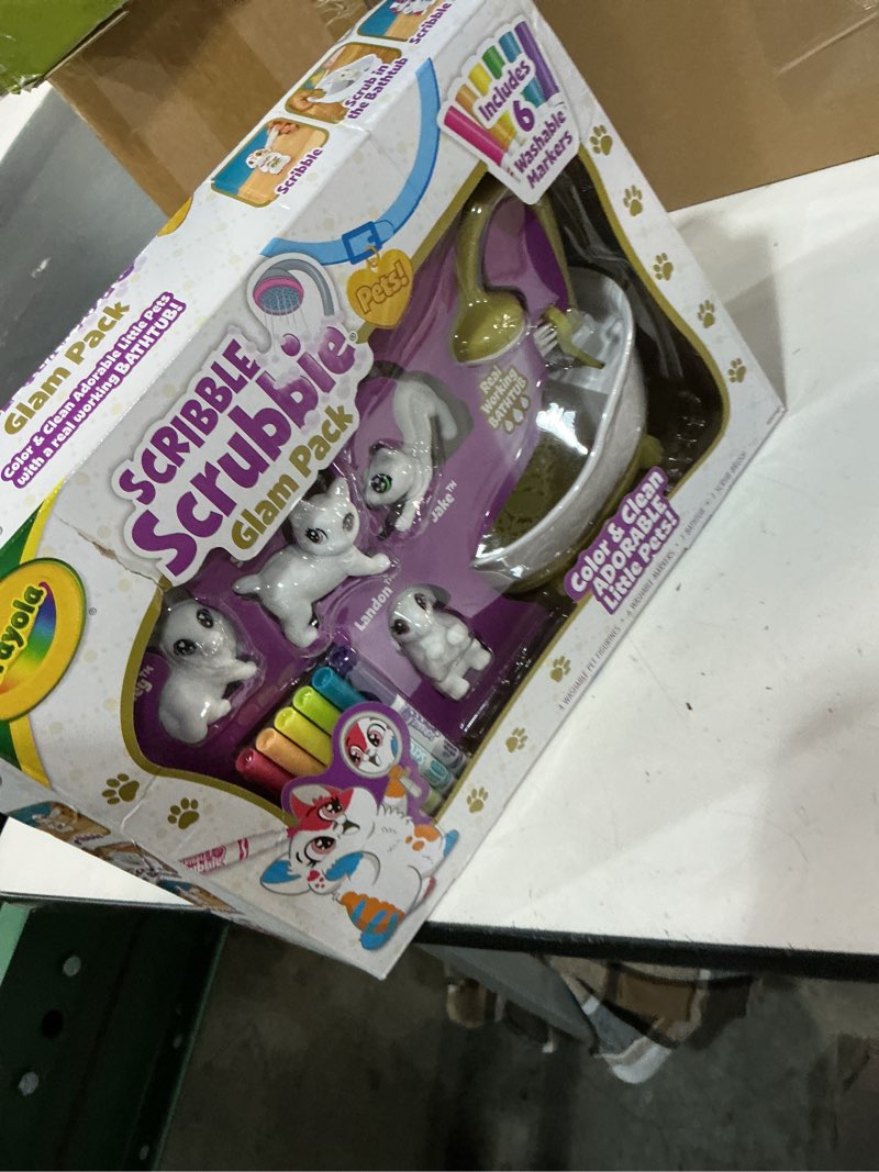 Condition photo showing New/Like New for crayola scribble scrubbies glam pack (4 pets), holiday for kids, washable pet care toy, coloring animal craft, stocking stuffer toys for girls & boys, 3+