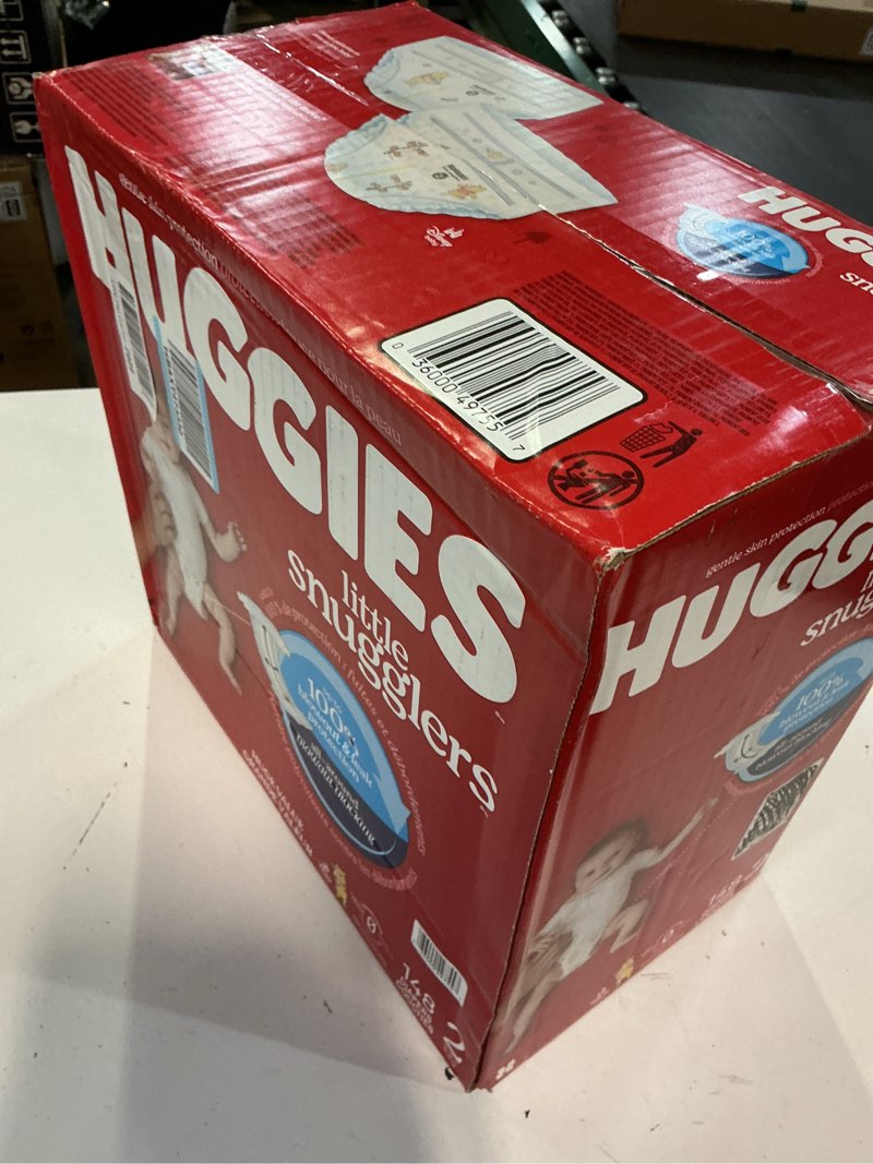 Condition photo showing New/Like New for huggies size 2 diapers, little snugglers baby diapers, size 2 (12-18 lbs), 148 count, packaging may vary size 2 148