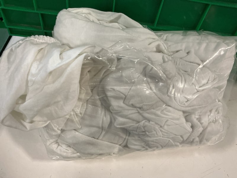 Condition photo showing As Is for blissford - 2 pack fitted hospital bed sheets with elastic all around for a cotton rich soft knitted jersey sheet, 36” x 84” x 12” 2 per pack 1 - white