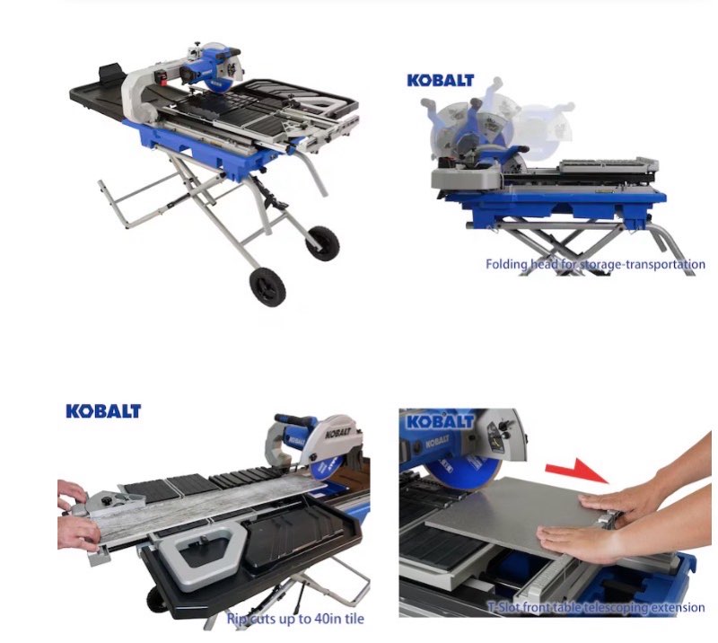Kobalt 15.0 -Amp 10-in -Blade Sliding Table Tile Saw with Stand