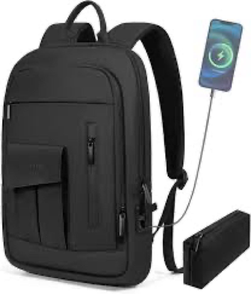 Lixiin Business Backpack for Men Slim Lightweight Laptop Backpack Water Resistant Small Office Backp