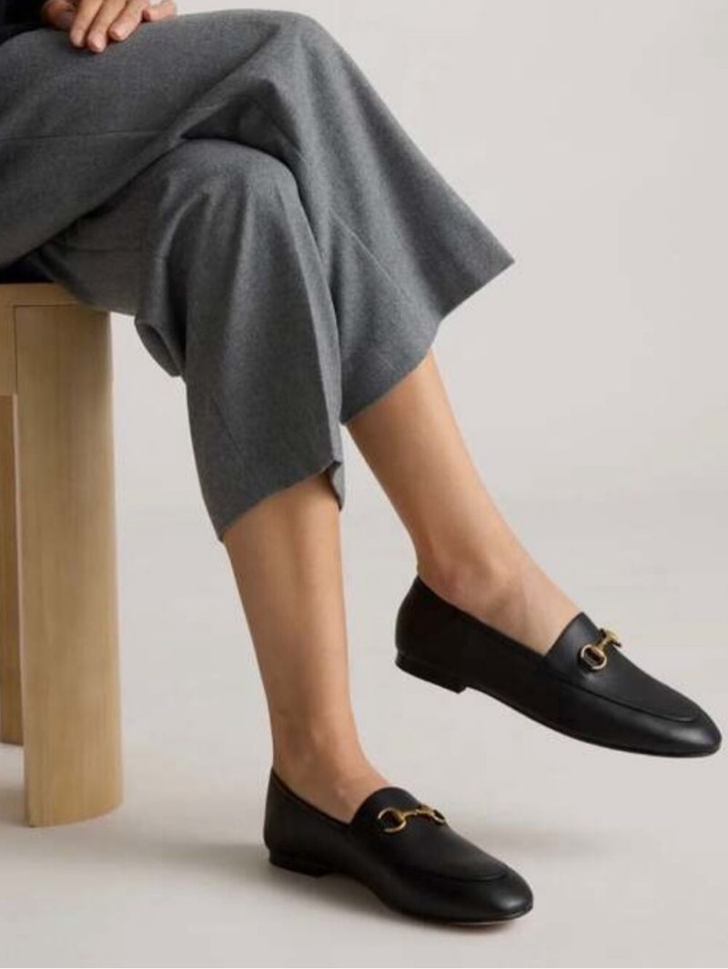 italian leather horsebit loafer size 7.5 black