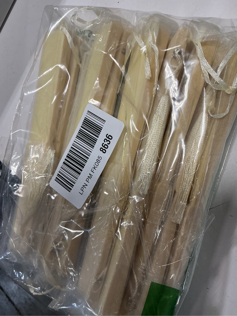 Condition photo showing item condition for FANSOF.FANS Pack of 10 Fabric Handheld Fan with a Tassel Grade A Bamboo Ribs Party wedding Favour (Ivory Beige)