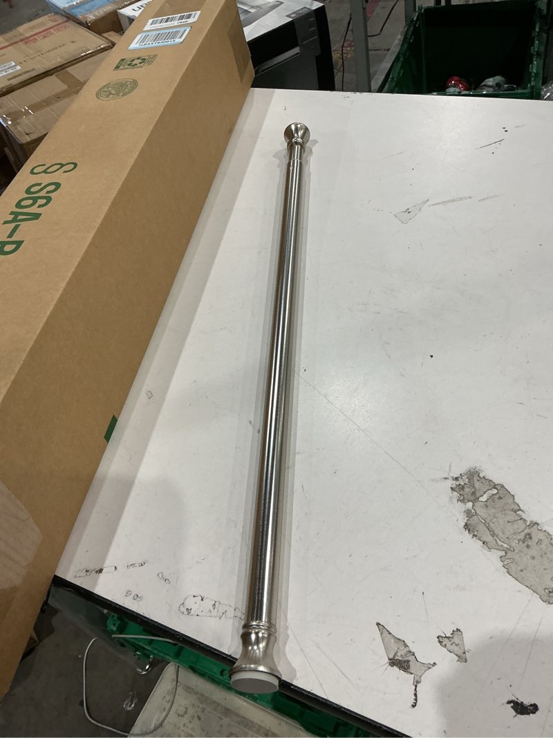Condition photo showing Good Condition for amazer spring tension shower curtain rod, 26-42 inches rust-resistance tension curtain rod bathroom rod, adjustable shower curtain rod no drill, nickel 26-42 inches nickel