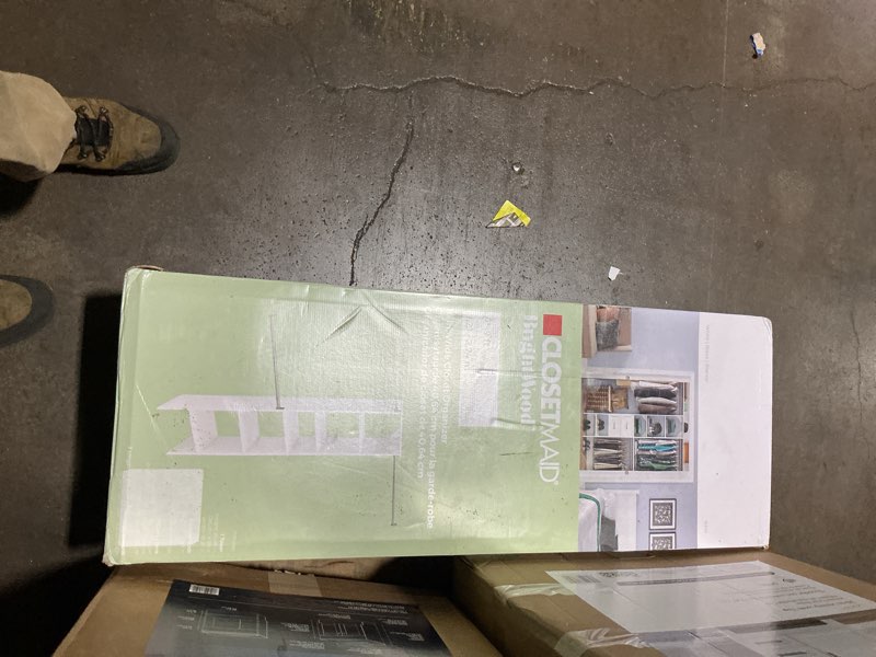 Condition photo showing Good Condition for 1k+ bought last week ClosetMaid BrightWood Reach-in Tower system White Solid Shelving Wood Closet System