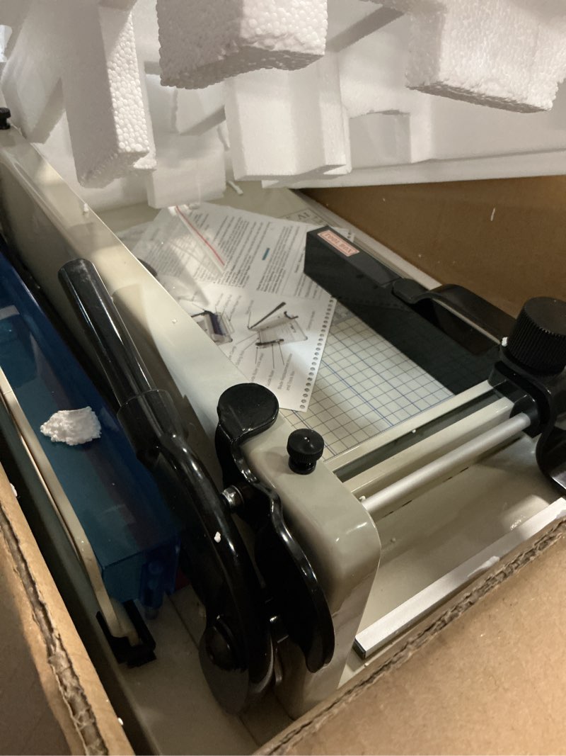 Condition photo showing Good Condition for hfs(r) heavy duty guillotine paper cutter 400 sheet capacity | solid steel construction (a4-12'' paper cutter)