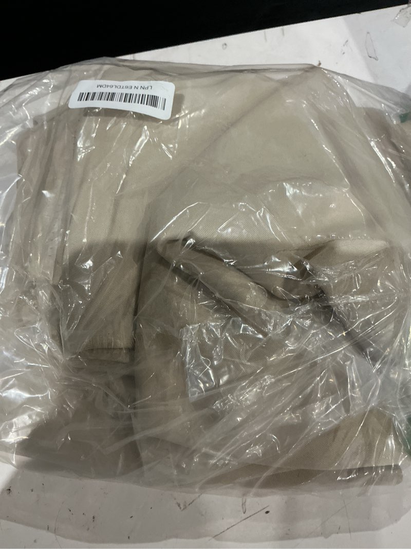 Condition photo showing As Is for cucraf light beige blackout curtains 54 inches, thermal insulated noise reducing rod pocket window drapes for bedroom & living room(52x54 inch, 2 panels) light beige 52"w x 54"l (pack of 2)