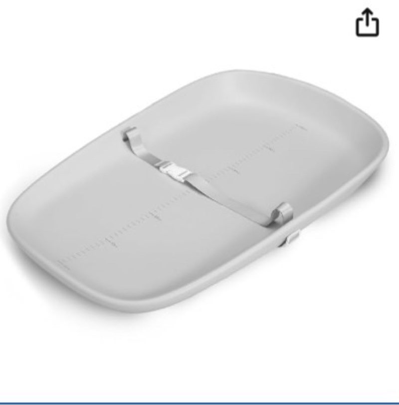 baby changing pad, soft, lightweight and portable, waterproof and easy to clean, large eva cushion for comfort with height scale and anti slip bottom (grey with height scale)