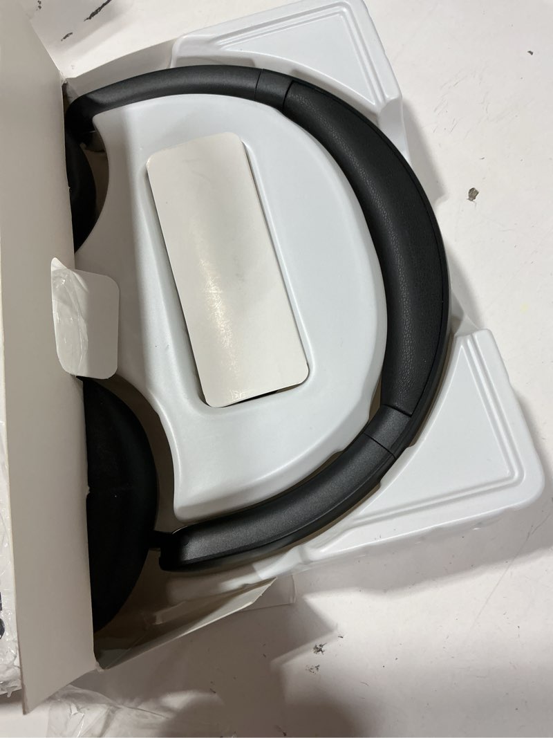 Condition photo showing New/Like New for hybrid active noise cancelling bluetooth headphones, over ear wireless headphones with 120h playtime, hi-res audio, deep bass, memory foam ear cups for home office travel black