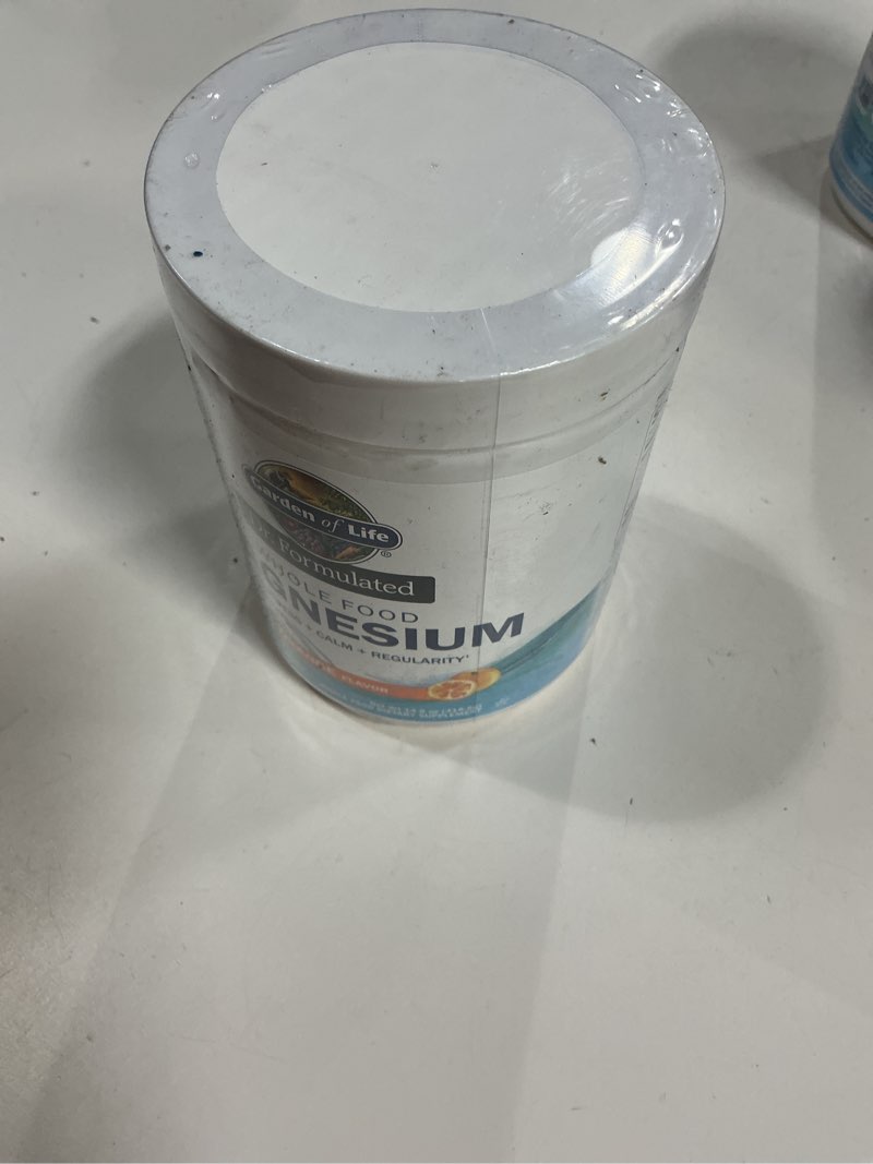 Condition photo showing New/Like New for Best by 05/2026 Garden of Life Dr. Formulated Whole Food Magnesiu419.5g Powder - Orange, Chelated, Non-GMO, Vegan, Kosher, Gluten & Sugar Free Supplement with Probiotics - Best for Anti-Stress, Calm & Regularity Orange Powder 14.80 Ounce (Pack of 1)