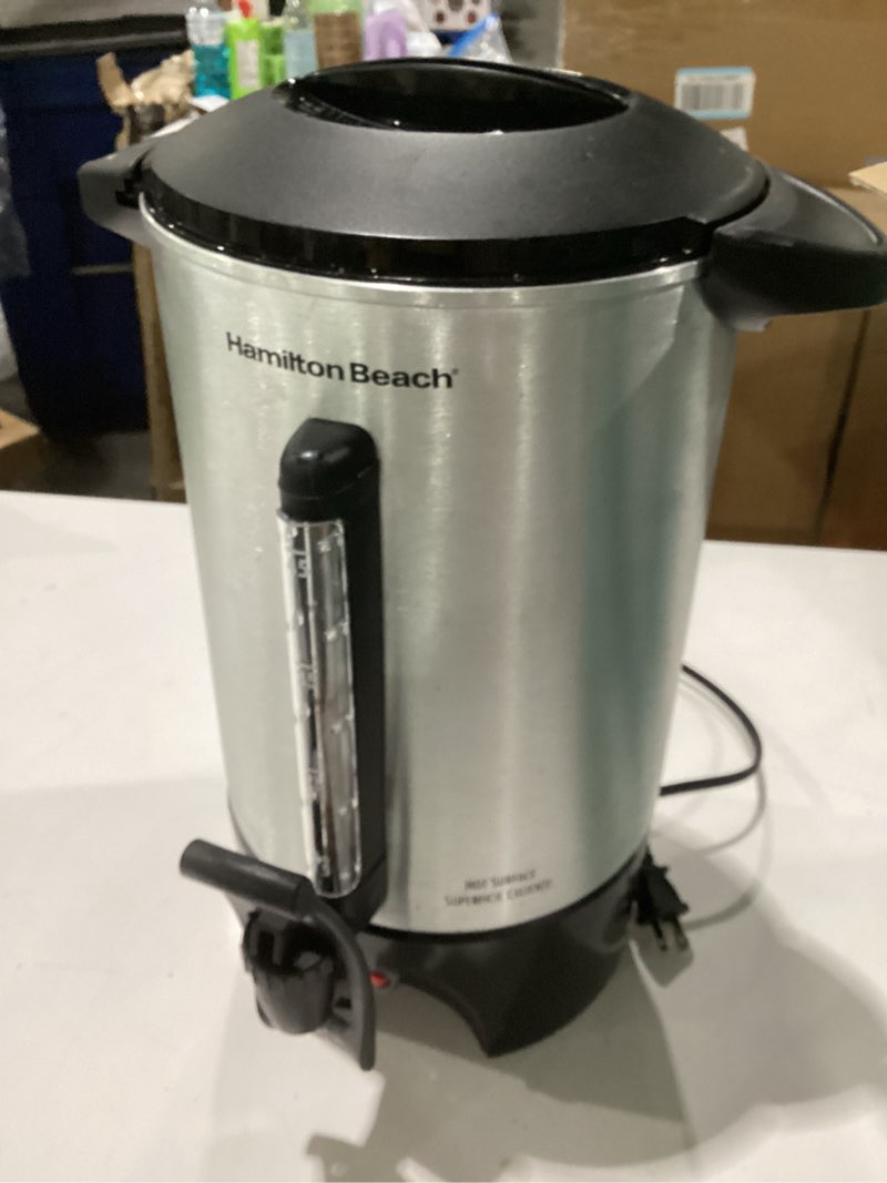 Condition photo showing Good Condition for *not tested used* hamilton beach 45 cup coffee urn and hot beverage dispenser, silver (40519)