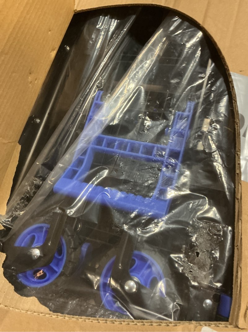 Condition photo showing New/Like New for Folding Hand Truck Heavy Duty 330LB Load Carrying,Convertible Dolly Cart with Retractable Handle and 4 Rubber Wheels,Portable Hand Truck Foldable for Luggage/Personal/Travel/Mobile/Office Use. Blue