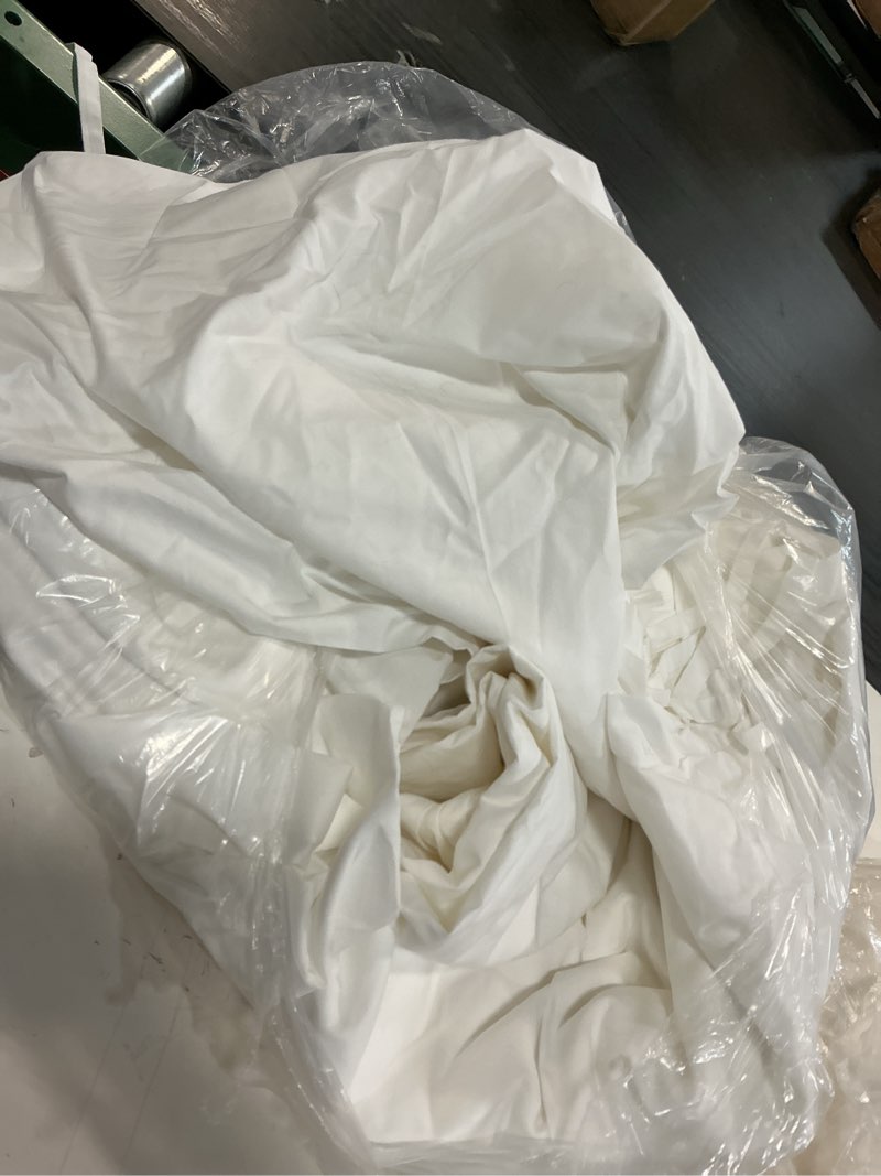 Condition photo showing As Is for organic crisp percale duvet cover, king/cal king, white