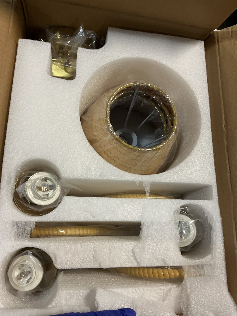 Condition photo showing New/Like New for boho industrial 3-light bathroom vanity light with boho rattan shades, rustic vanity light fixture for bathroom