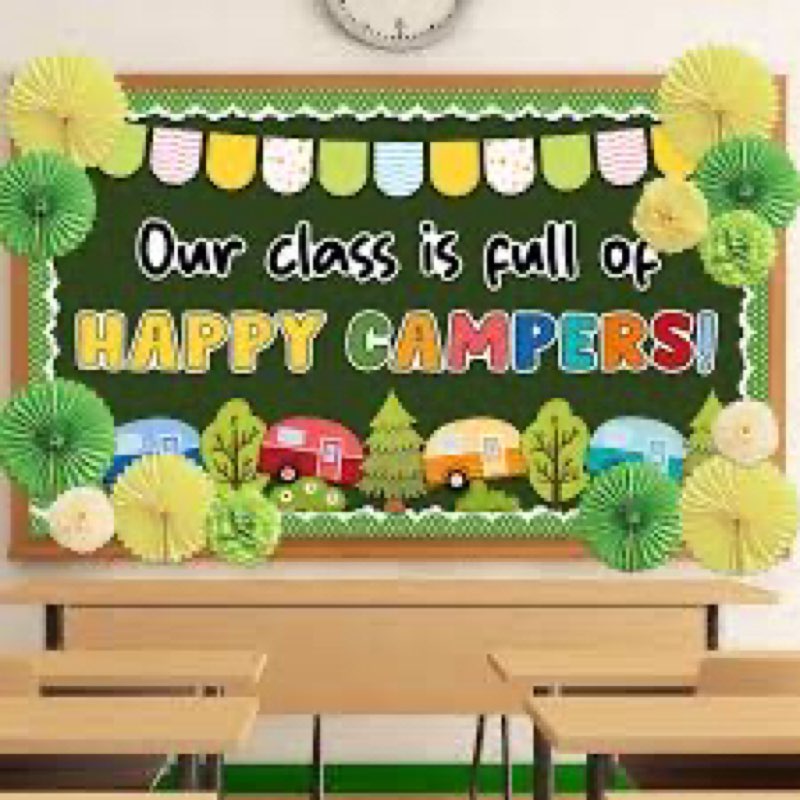 Funrous 72 Pcs Bulletin Board Borders Decorations 3D Classroom Bulletin Board Decor with Paper Fans 