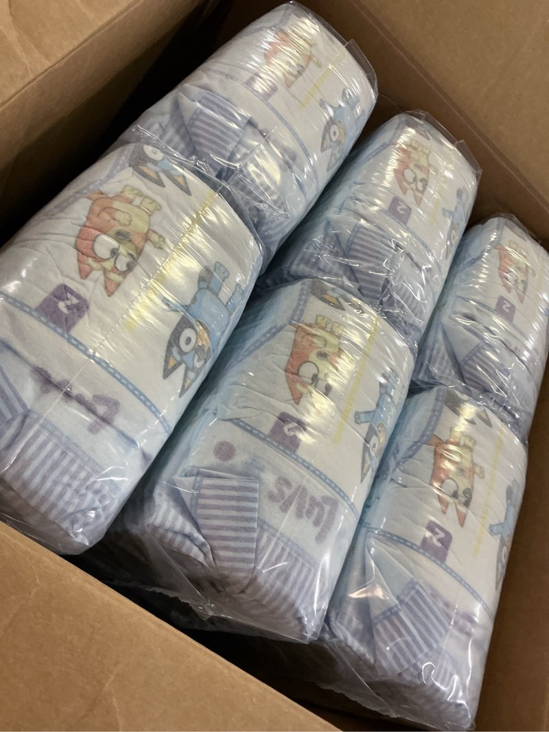 Condition photo showing Good Condition for Luvs Size 2 Baby Diapers, Platinum Protection Bluey Diapers for Day & Night, Size 2, 264 Count (Packaging May Vary) Size 2 264