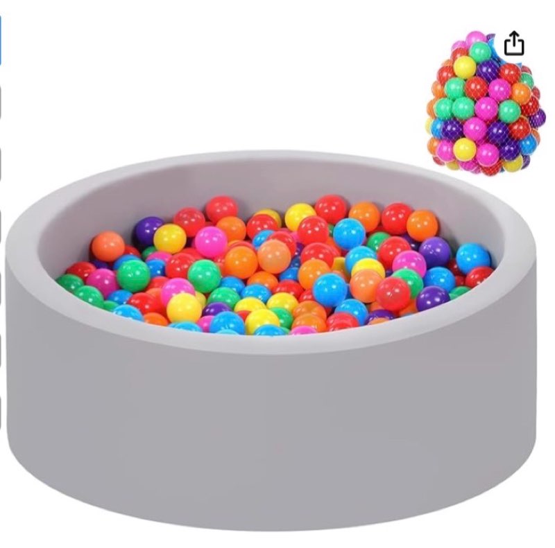 foam ball pit for toddlers with 100 balls, large baby ball pit for babies with soft memory sponge, indoor outdoor baby playpen, kids play ball pool