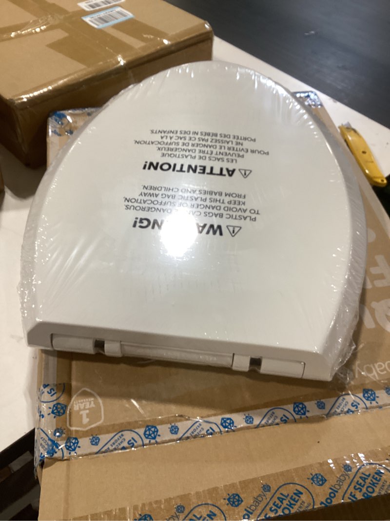 Condition photo showing New/Like New for jool baby quick flip toilet seat with built-in potty & splash guard for toddler training, slow close (elongated) oblong