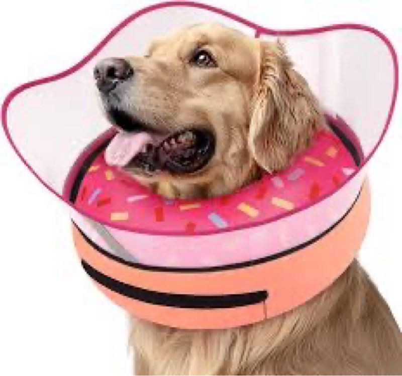 Supet Raised Inflatable Dog Cone Collar to Stop Licking, Soft Dog Cone Alternative After Surgery, Do