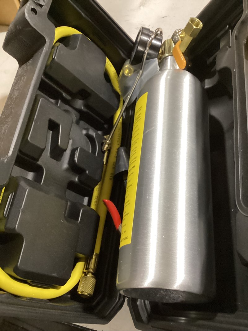 Condition photo showing New/Like New for AC Flush Kit Air Conditioner System Flush Canister Kit AC Drain Line Cleaner Tool Air Conditioning Pipeline Cleaning Tool Set with Gauge, Air Fittings and Hose for Car Air Conditioner Pipe Classic