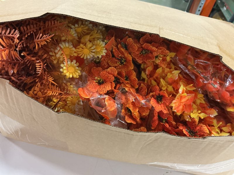 Condition photo showing New/Like New for Giegxin 70 Bundles Artificial Fall Flowers for Outdoors Decoration Fall Fake Autumn Plants UV Resistant Faux Plastic Mums No Fade Boston Fern for Thanksgiving Garden Patio Porch Autumn Indoor Decor