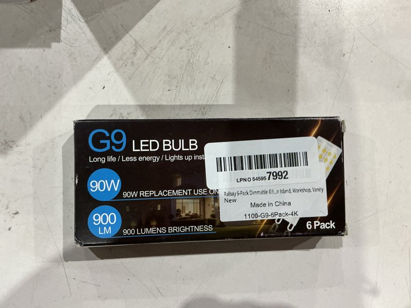 Condition photo showing Good Condition for ralbay 6-pack dimmable g9 led bulbs 9w 4000k neutral white, 900lm ultra bright creates cozy warm glow, wide dimmer compatible for bedroom living room lamp neutral white-(dimmable) 9w-6-pack