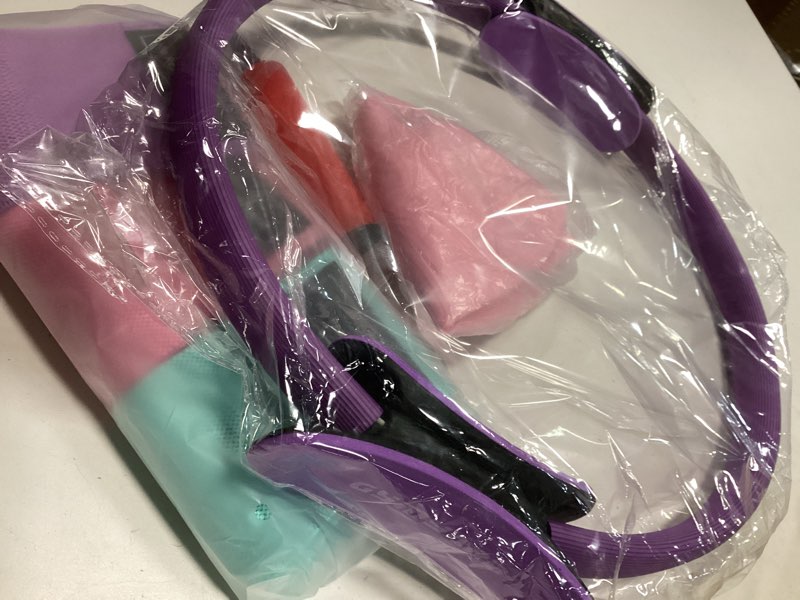 Condition photo showing Good Condition for LIONSCOOL Pilates Ring Set – 14" Anti-Deformation Magic Circle with Padded Handles, Mini Ball, Resistance Bands, Guide & Bag Purple