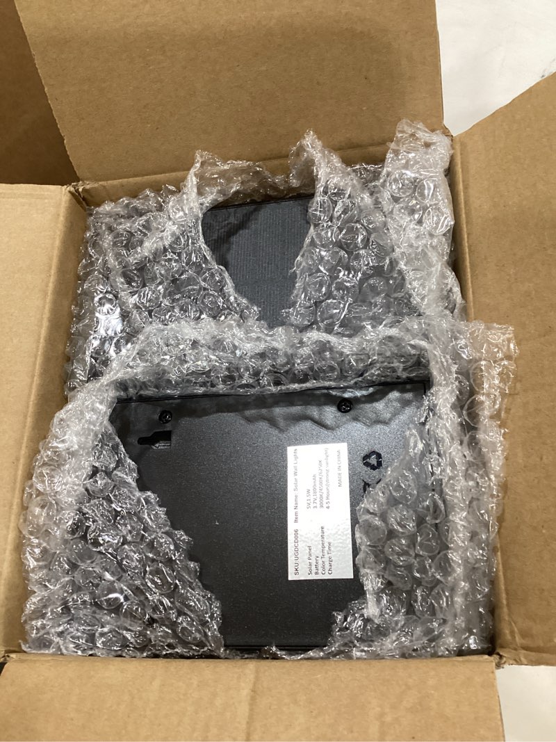Condition photo showing New/Like New for solar wall light outdoor , 3000/4000/6000k 3 modes dusk to dawn lighting wall sconce ip67 waterproof up and down solar lights outdoor front door light for house, garage, porch, doorway,fence (8pack) 3000/4000/6000k 8
