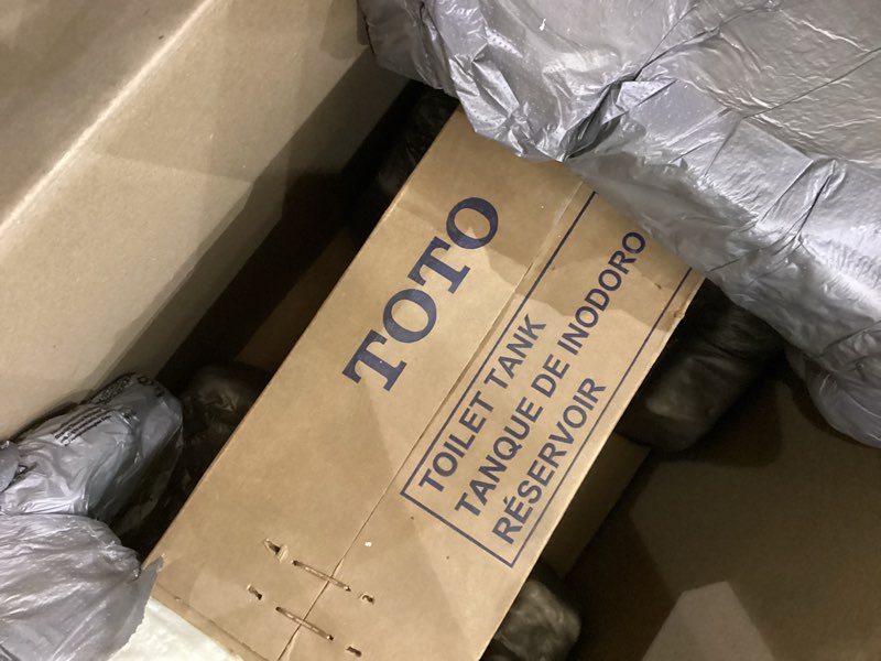 Condition photo showing As Is for Toto ST446UMA#01 AQUIA IV 1G DUAL FLUSH TANK W/A.FLUSH COMPATIBLE - COTTON