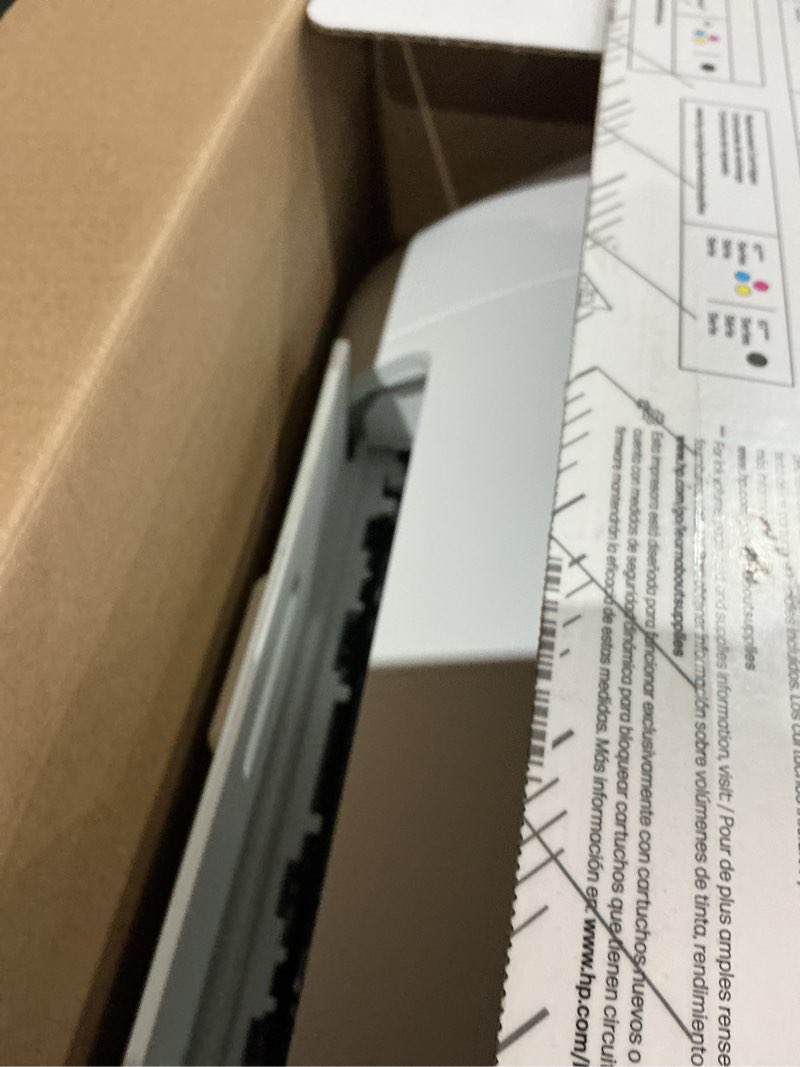 Condition photo showing As Is for hp deskjet 2855e wireless all-in-one color inkjet printer, scanner, copier, best-for-home, 3 month instant ink trial included. this printer is only 2.4 ghz capable. (588s5a)