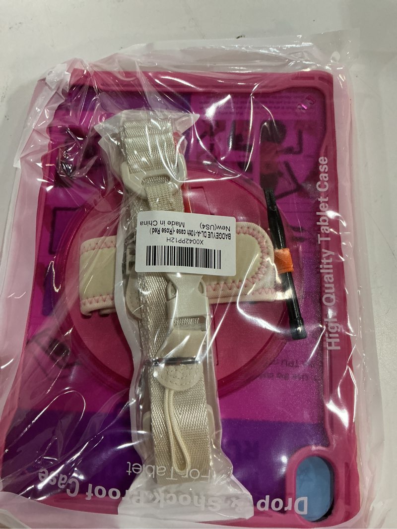 Condition photo showing New/Like New for Case for iPad (A16) 11th/10th Generation 11''/10.9'' 2025/2022 Kids with Pencil Holder 360°Rotate Handle Strap/Stand Rose Red iPad (A16) 11th/10th Gen 11/10.9 2025/2022