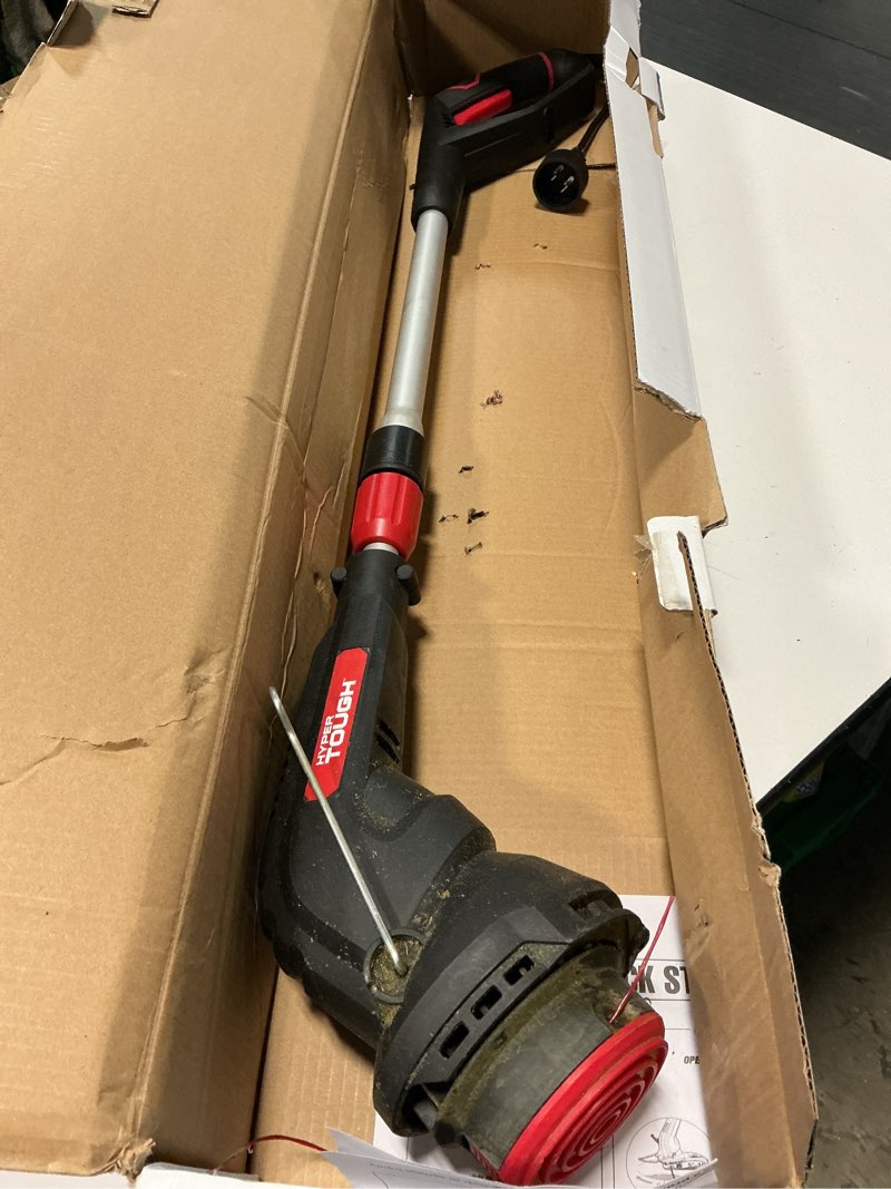 Condition photo showing As Is for hyper tough 13" 4.6-amp electric corded string trimmer