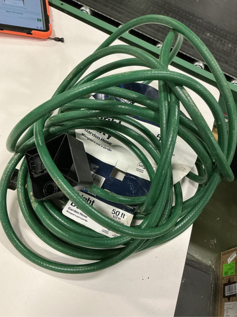 Condition photo showing As Is for Project Source 1/2-in x 50-ft Light -Duty Vinyl Green Hose