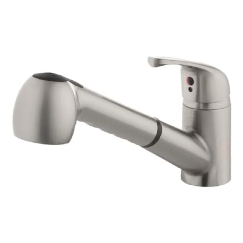 project source stainless steel 1-handle deck-mount utility faucet with pulldown sprayer