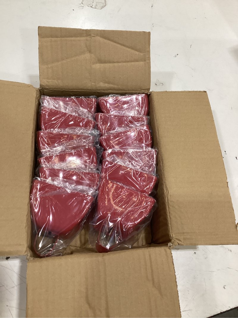 Condition photo showing Good Condition for cow bells noise makers red cheering bell for sporting events: 12 pcs metal cowbells with handle - small loud bell bulk hand percussion for football games graduation weddings-red