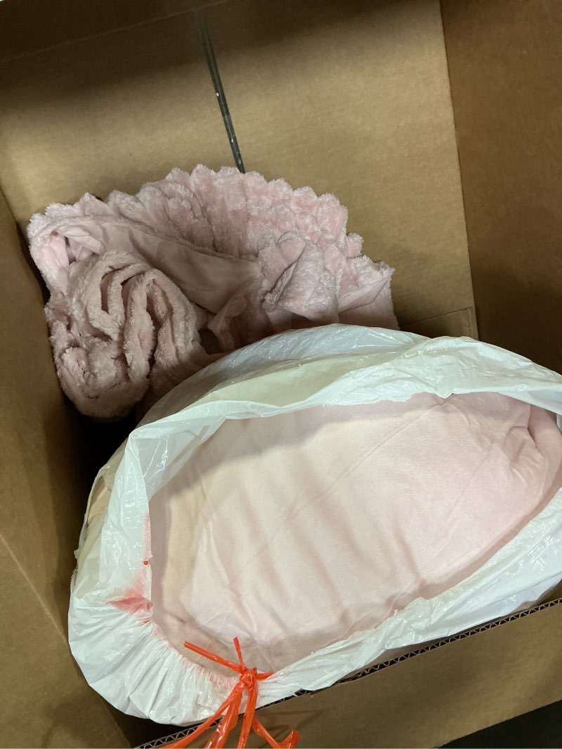 Condition photo showing As Is for BEDELITE Fleece King Comforter Set -Super Soft & Warm Fluffy Pink Bedding, Luxury Fuzzy Heavy Bed Set for Winter with 2 Pillow Cases Pink King